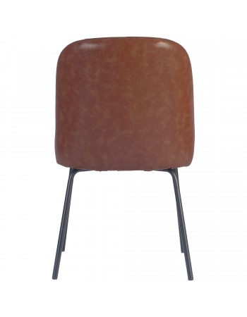 Brown Upholstered Dining Chair with Black Metal Frame 490×600×830mm | TurcoBazaar TJG202 Brown Upholstered Dining Chair with Black Metal Frame 490×600×830mm | TurcoBazaar TJG202