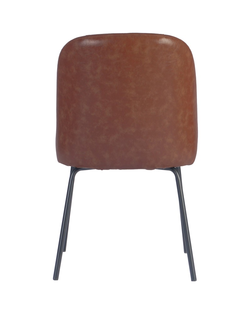 Brown Upholstered Dining Chair with Black Metal Frame 490×600×830mm | TurcoBazaar TJG202 Brown Upholstered Dining Chair with Black Metal Frame 490×600×830mm | TurcoBazaar TJG202