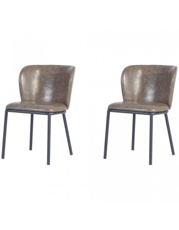 Taupe Upholstered Dining Chair with Black Metal Frame 470×595×810mm | TurcoBazaar TJG203 Taupe Upholstered Dining Chair with Black Metal Frame 470×595×810mm | TurcoBazaar TJG203