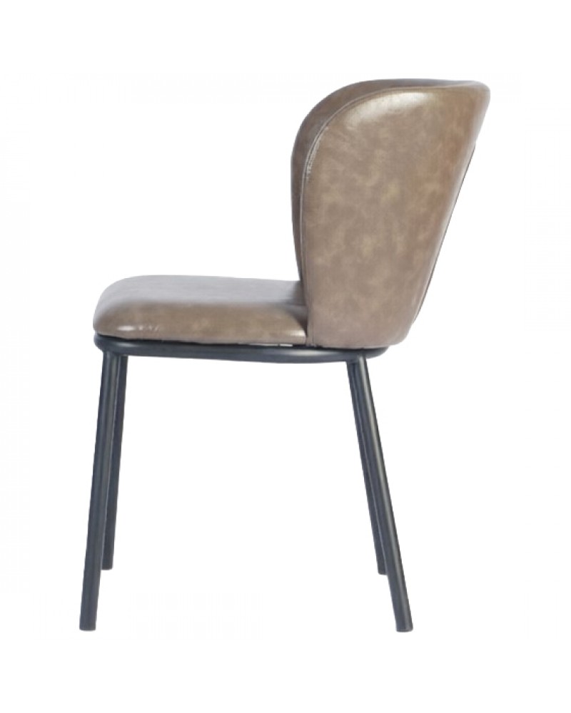 Taupe Upholstered Dining Chair with Black Metal Frame 470×595×810mm | TurcoBazaar TJG203 Taupe Upholstered Dining Chair with Black Metal Frame 470×595×810mm | TurcoBazaar TJG203
