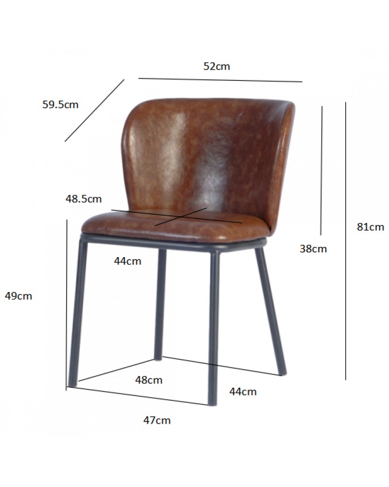 Taupe Upholstered Dining Chair with Black Metal Frame 470×595×810mm | TurcoBazaar TJG203 Taupe Upholstered Dining Chair with Black Metal Frame 470×595×810mm | TurcoBazaar TJG203