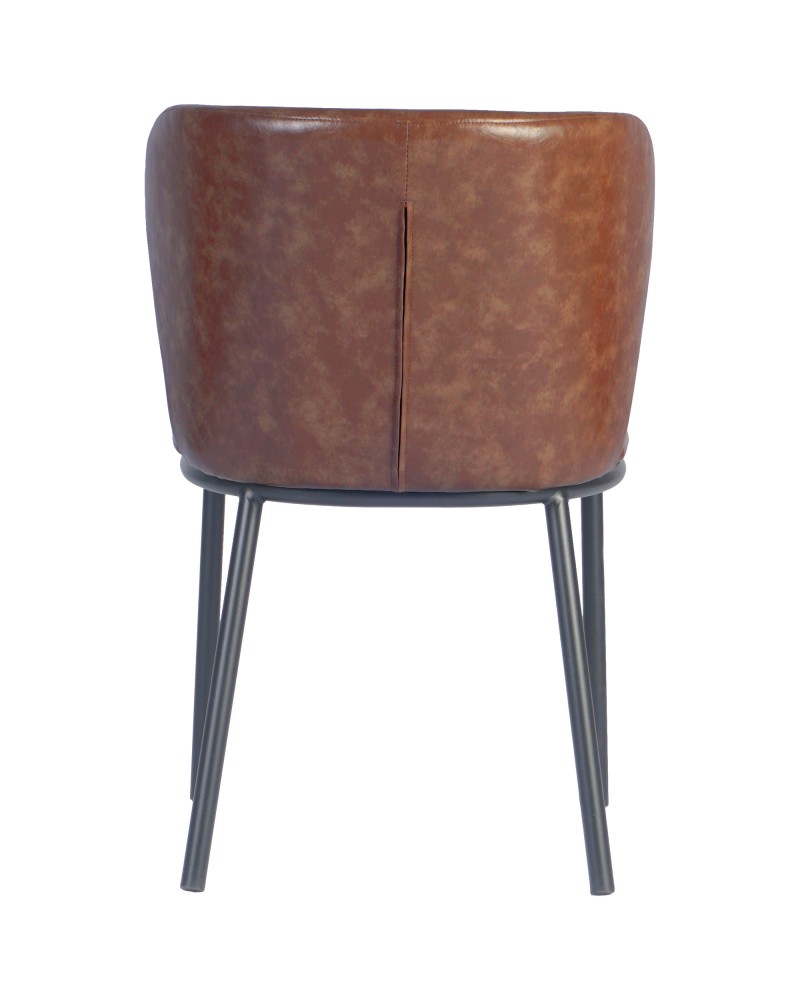 Brown Upholstered Dining Chair with Black Metal Frame 470×595×810mm | TurcoBazaar TJG204 Brown Upholstered Dining Chair with Black Metal Frame 470×595×810mm | TurcoBazaar TJG204
