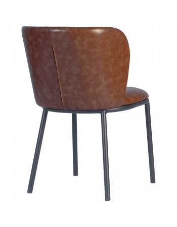 Brown Upholstered Dining Chair with Black Metal Frame 470×595×810mm | TurcoBazaar TJG204 Brown Upholstered Dining Chair with Black Metal Frame 470×595×810mm | TurcoBazaar TJG204