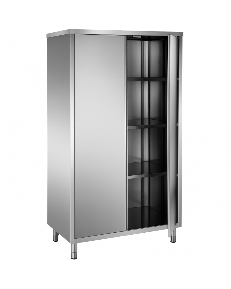 Upright Pan Cupboard Stainless Steel 2 Hinged Doors 3 Shelves 1000x600x2000mm | TurcoBazaar VC106SH