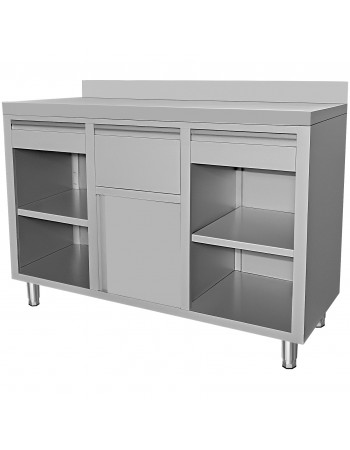 Commercial Stainless Steel Tall Coffee Station Table with Drawers 1500×600×1150mm | TurcoBazaar VC156FBU