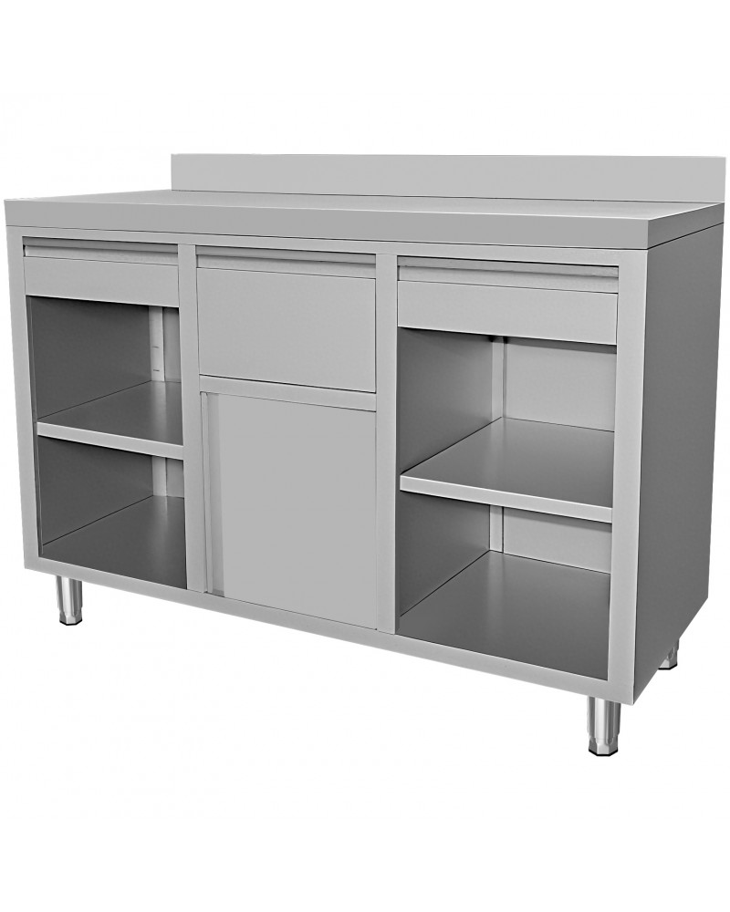Commercial Stainless Steel Tall Coffee Station Table with Drawers 1500×600×1150mm | TurcoBazaar VC156FBU