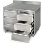 Commercial drawer cabinet Stainless steel 6 drawers Upstand Width 1000mm Depth 600mm | TurcoBazaar VIG106S6A