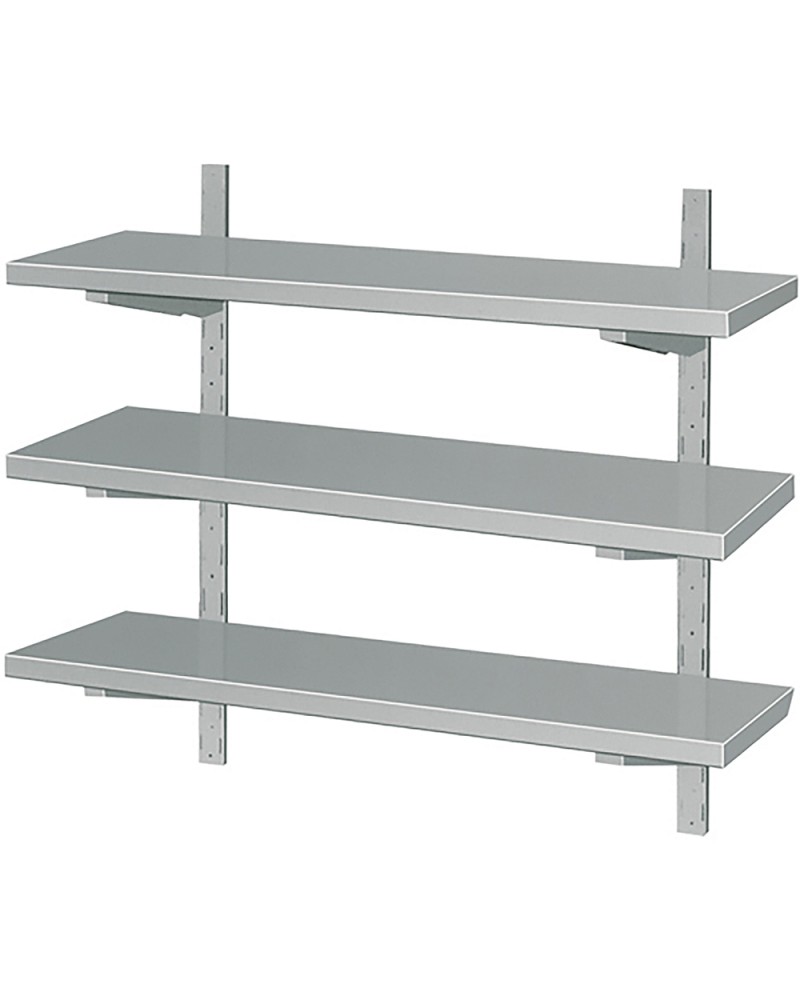 Adjustable Height Wall shelf 3 levels 2000x300mm Stainless steel | TurcoBazaar VWS2033