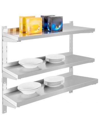 Wall shelf 3 levels 1200x300x900mm Stainless steel | TurcoBazaar WSWB30120 Wall shelf 3 levels 1200x300x900mm Stainless steel | TurcoBazaar WSWB30120
