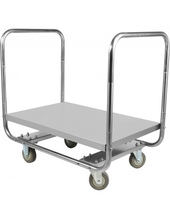 Commercial Dual-Handle Platform Truck Stainless Steel 800x500x750mm | TurcoBazaar WHDT8050