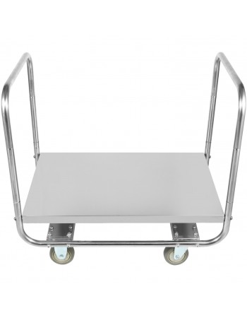Commercial Dual-Handle Platform Truck Stainless Steel 800x600x750mm | TurcoBazaar WHDT8060