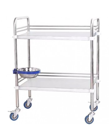 Professional 2 Tier Mobile Medical Trolley Stainless Steel 770x450x860mm | TurcoBazaar WHSS2T7745 Professional 2 Tier Mobile Medical Trolley Stainless Steel 770x450x860mm | TurcoBazaar WHSS2T7745