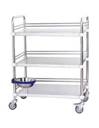 Professional 3 Tier Mobile Medical Trolley Stainless Steel 660x440x860mm | TurcoBazaar WHSS3T6644 Professional 3 Tier Mobile Medical Trolley Stainless Steel 660x440x860mm | TurcoBazaar WHSS3T6644