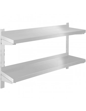 Wall shelf 2 levels 1600x400x600mm Stainless steel | TurcoBazaar WM16040B Wall shelf 2 levels 1600x400x600mm Stainless steel | TurcoBazaar WM16040B