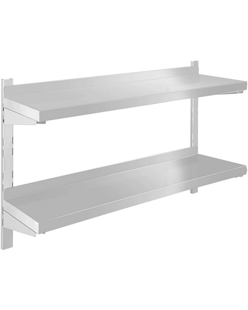 Wall shelf 2 levels 1600x400x600mm Stainless steel | TurcoBazaar WM16040B Wall shelf 2 levels 1600x400x600mm Stainless steel | TurcoBazaar WM16040B