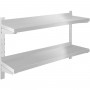 Wall shelf 2 levels 1600x400x600mm Stainless steel | TurcoBazaar WM16040B