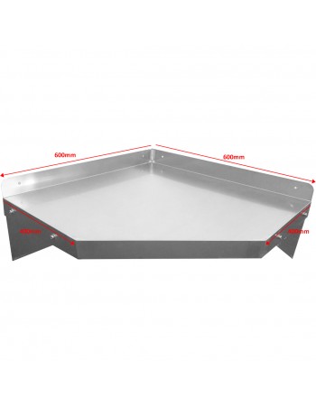 Wall Shelf Corner unit Stainless steel 600x600x250mm | TurcoBazaar WSCN6040