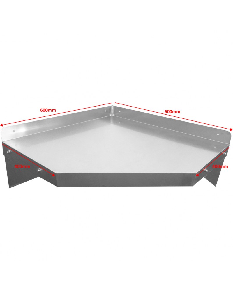 Wall Shelf Corner unit Stainless steel 600x600x250mm | TurcoBazaar WSCN6040