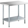 Commercial Stainless Steel Work Table Bottom shelf 1200x600x900mm | TurcoBazaar WT60120G