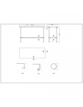 Commercial Stainless Steel Work Table No Bottom shelf with Upstand 1500x600x900mm | TurcoBazaar WT60150GBNU