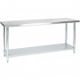 Commercial Stainless Steel Work Table Bottom shelf 2100x600x900mm | TurcoBazaar WT60210G