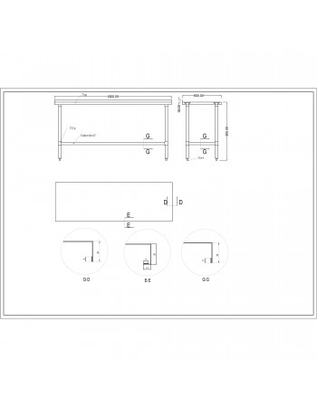 Commercial Stainless Steel Work Table Upstand 1800x600x900mm | TurcoBazaar WT60180GB