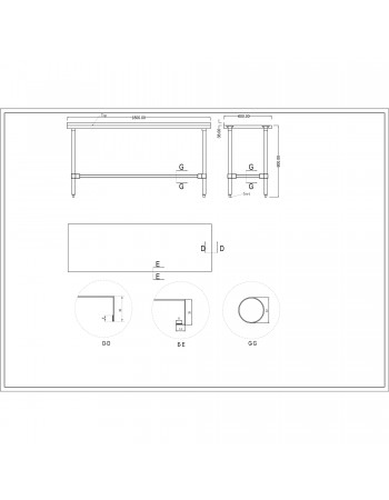 Commercial Stainless Steel Work Table No Bottom shelf with Upstand 1800x600x900mm | TurcoBazaar WT60180GBNU
