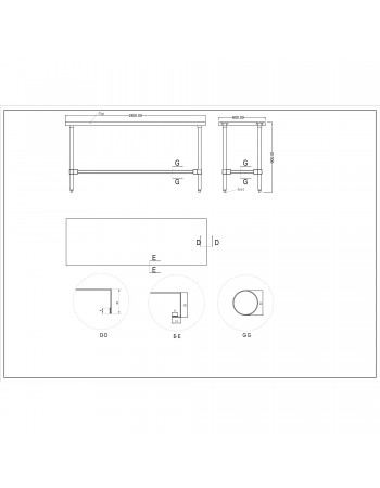 Commercial Stainless Steel Work Table No Bottom shelf 1800x600x900mm | TurcoBazaar WT60180GNU