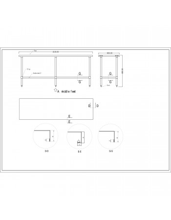 Commercial Stainless Steel Work Table Bottom shelf 2100x600x900mm | TurcoBazaar WT60210G