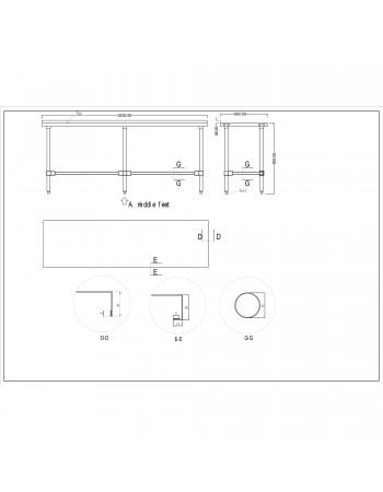 Commercial Stainless Steel Work Table No Bottom shelf with Upstand 2100x600x900mm | TurcoBazaar WT60210GBNU