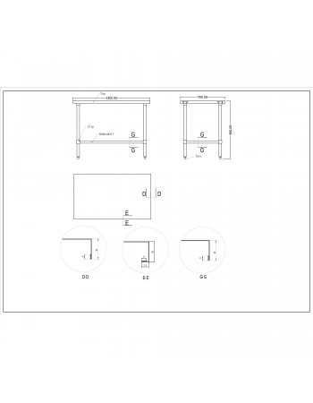Commercial Stainless Steel Work Table Bottom shelf 1200x700x900mm | TurcoBazaar WT70120G