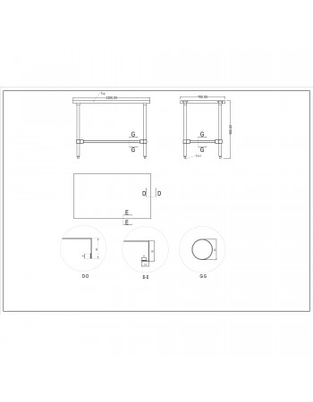 Commercial Stainless Steel Work Table No Bottom shelf 1200x700x900mm | TurcoBazaar WT70120GNU