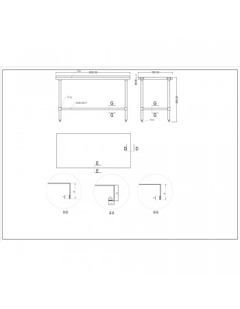 Commercial Stainless Steel Work Table Bottom shelf Upstand 1500x700x900mm | TurcoBazaar WT70150GB