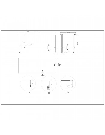 Commercial Stainless Steel Work Table Bottom shelf 1800x700x900mm | TurcoBazaar WT70180G