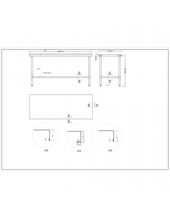 Commercial Stainless Steel Work Table Bottom shelf Upstand 1800x700x900mm | TurcoBazaar WT70180GB