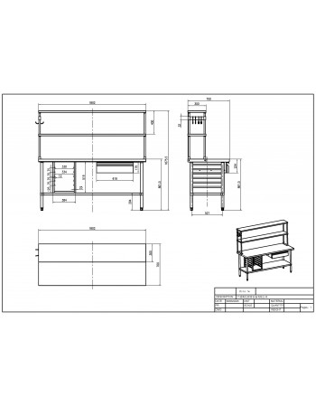 Commercial Stainless Steel Work Table with Overshelf, Drawer & GN Pan Rack 1800x700x1675mm | TurcoBazaar WT70180PS