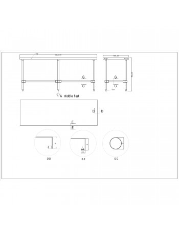 Commercial Stainless Steel Work Table No Bottom shelf 2100x700x900mm | TurcoBazaar WT70210GNU