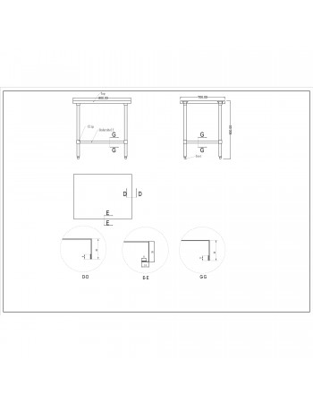 Commercial Stainless Steel Work Table Bottom shelf 900x700x900mm | TurcoBazaar WT7090G