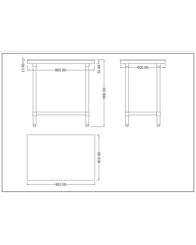 Chopping Board Table Stainless Steel Table 900x600x900mm | TurcoBazaar WTC60902G