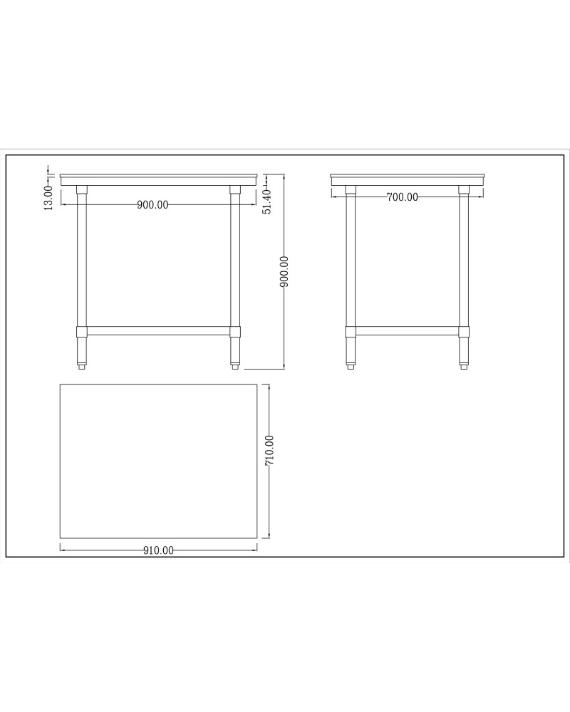 Chopping Board Table Stainless Steel 900x700x900mm | TurcoBazaar WTC70902G