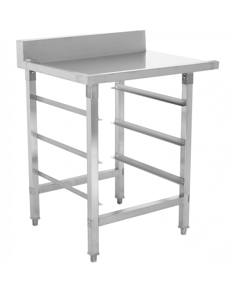 Unloading Table Left Side with Dishwasher Basket Rack & Splashback Stainless Steel 800x650x850mm | TurcoBazaar WTF6065L