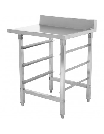 Unloading Table Right Side with Dishwasher Basket Rack & Splashback Stainless Steel 800x650x850mm | TurcoBazaar WTF6065R