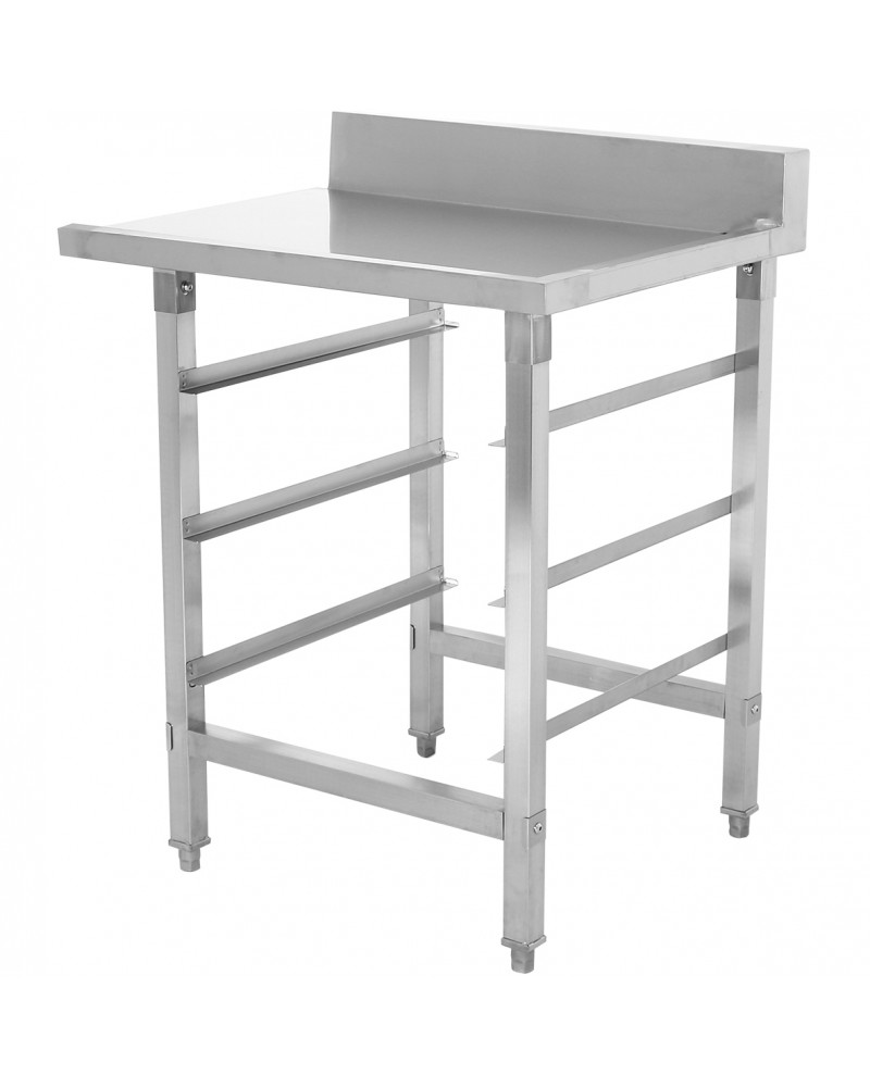 Unloading Table Right Side with Dishwasher Basket Rack & Splashback Stainless Steel 800x650x850mm | TurcoBazaar WTF6065R