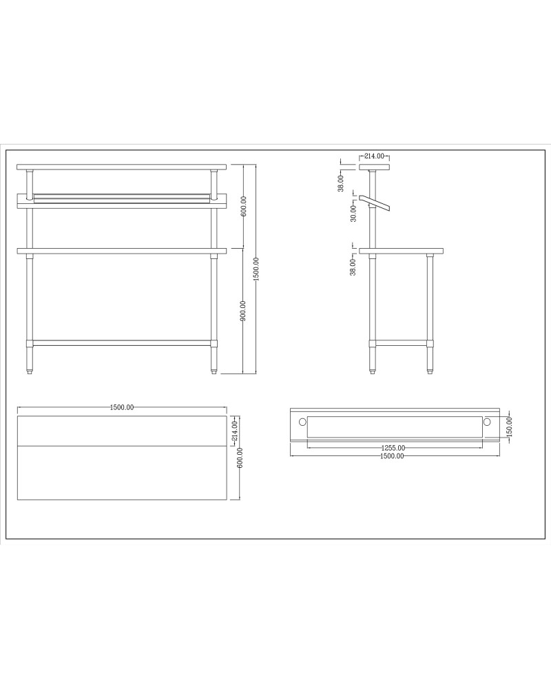 Stainless Steel Prep table 11 x GN1/9 & Top shelf & Undershelf | TurcoBazaar WTG60150