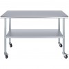 Commercial Mobile Stainless Steel Work Table Bottom shelf 1800x700x900mm | TurcoBazaar WT70180GMOBILE