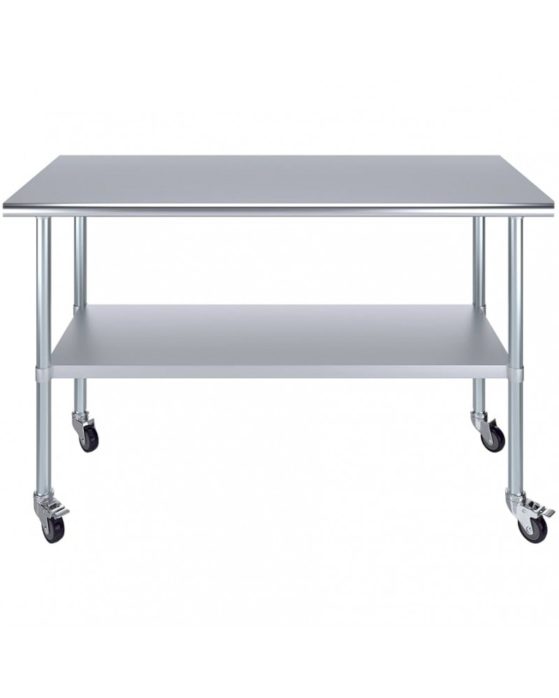 Commercial Mobile Stainless Steel Work Table Bottom shelf 900x700x900mm | TurcoBazaar WT7090GMOBILE