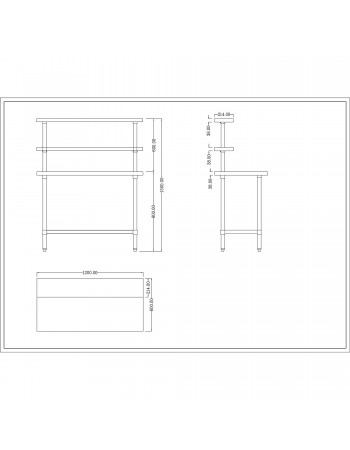 Stainless Steel Prep table 1200mm Width 2 x Top Shelf & 1 x Undershelf | TurcoBazaar WTS60120