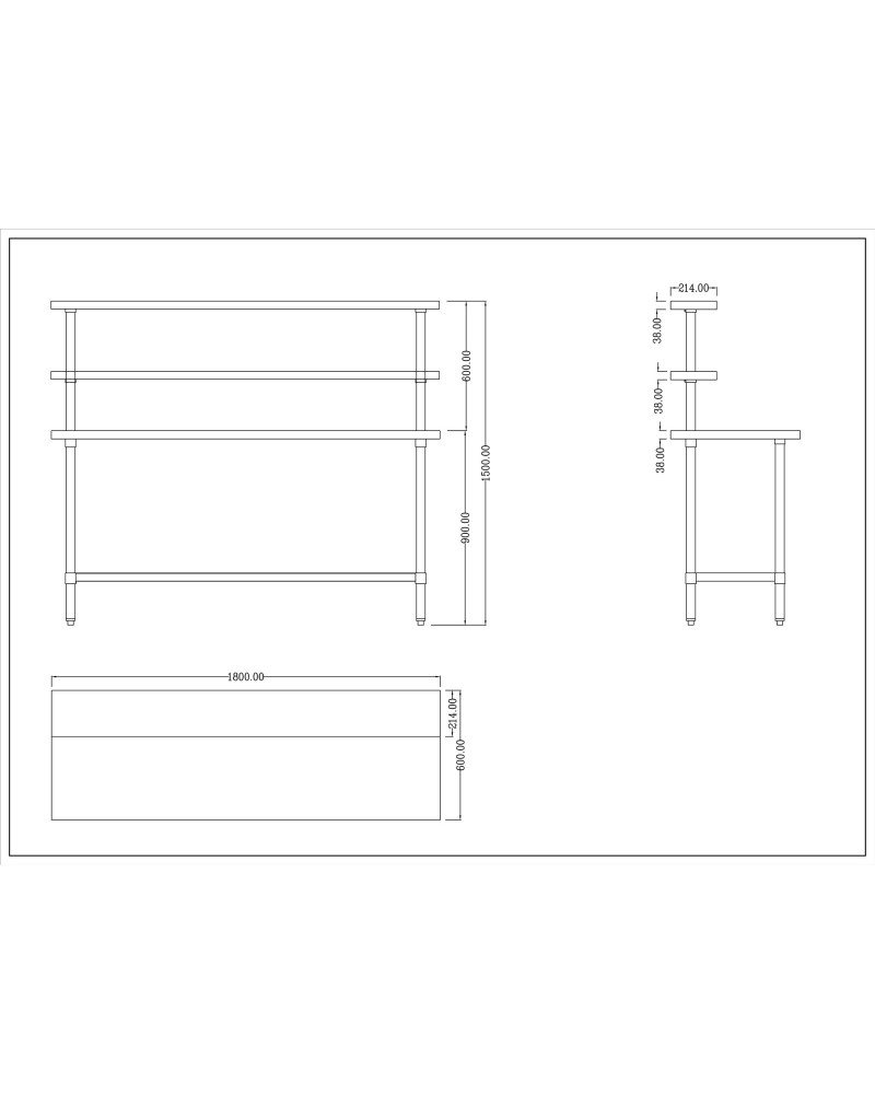 Stainless Steel Prep table 1800mm Width 2 x Top Shelf & 1 x Undershelf | TurcoBazaar WTS60180