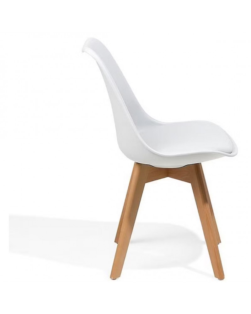 Side Dining Chair Padded seat White - Set of 4 | TurcoBazaar WW003W