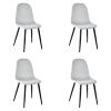 Velvet Dining Chair Light Grey - Set of 4 | TurcoBazaar WW088LIGHTGREY